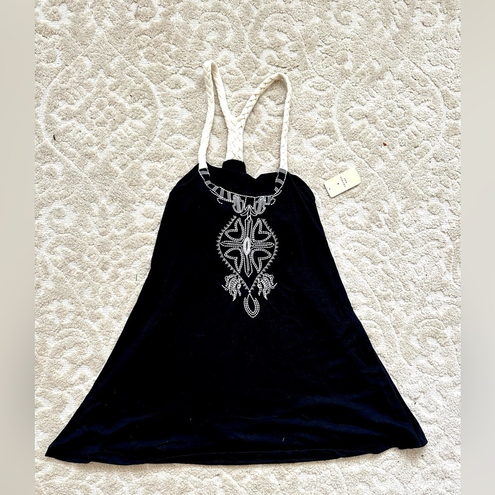 Embroidered racerback minidress